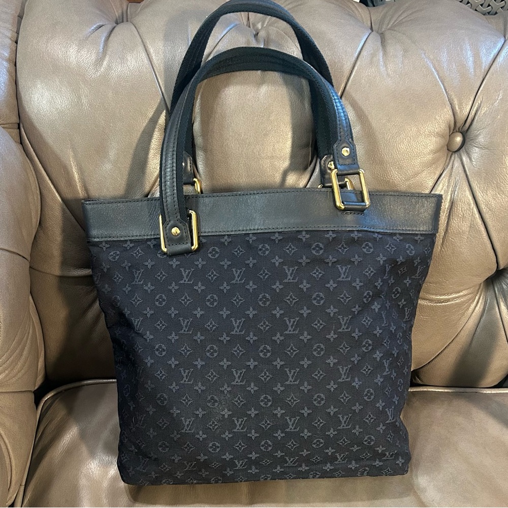 Louis Vuitton Josephine GM Navy Blue Denim Mini Lin Handbag Tote Bag LV - Picture 3 of 12